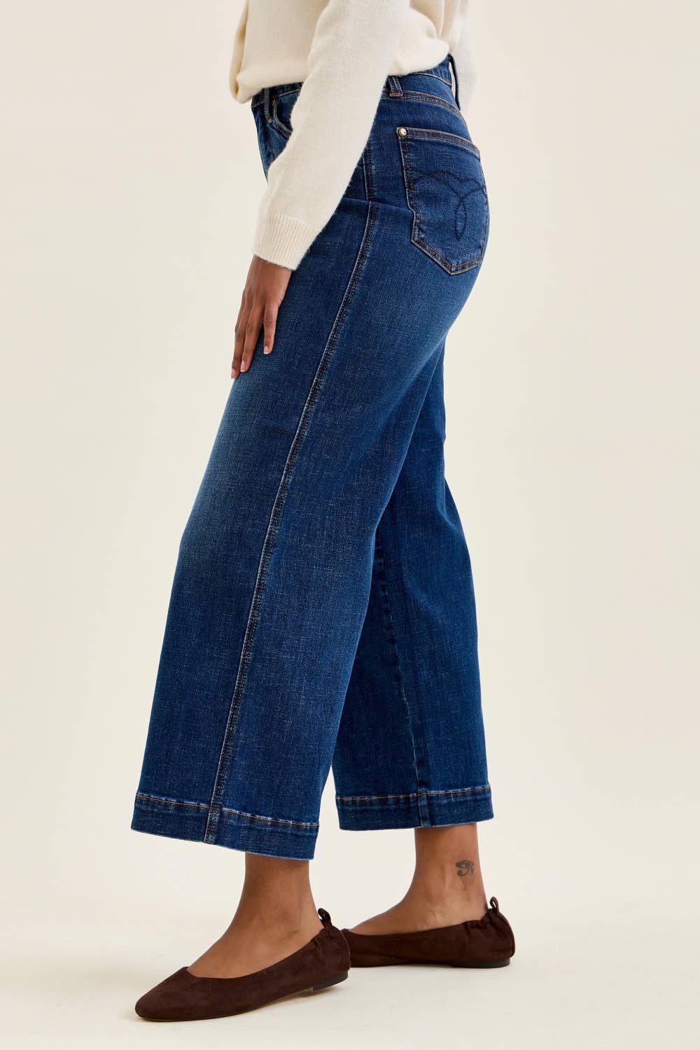CLAUDIA  Ankle Wide DK Deep Indigo
