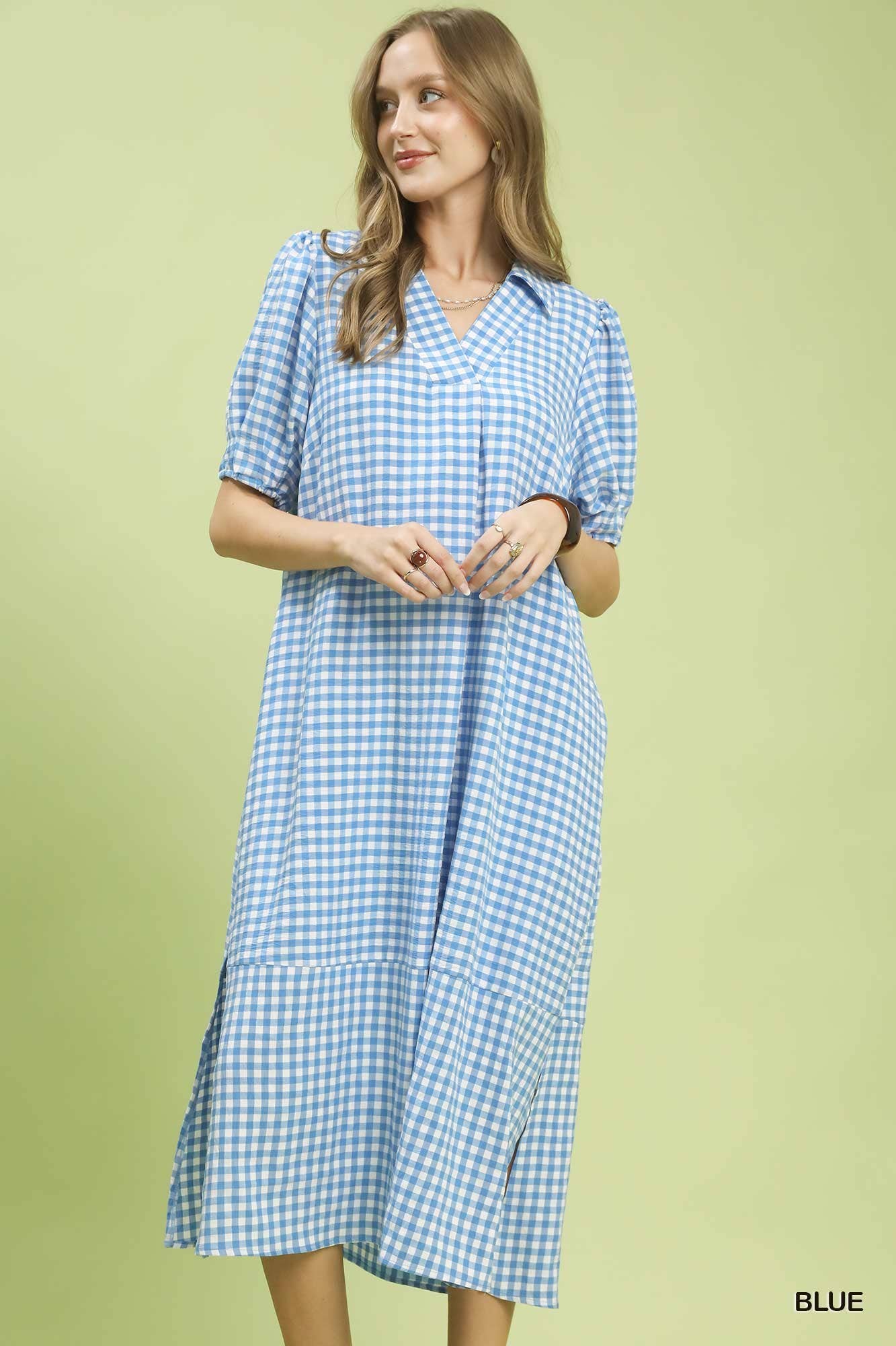 Gingham Midi Dress