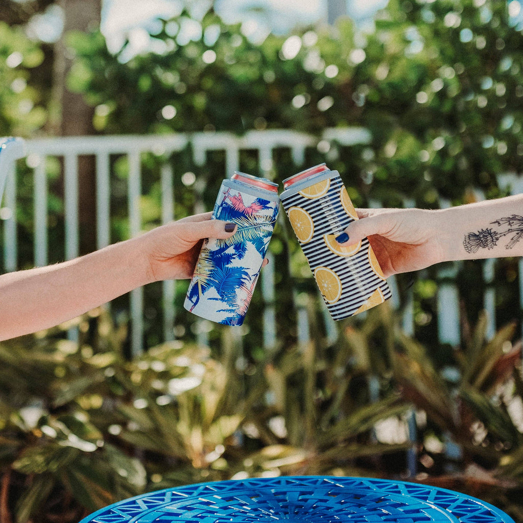 SIC Slim Can Cooler | Lemon Stripes