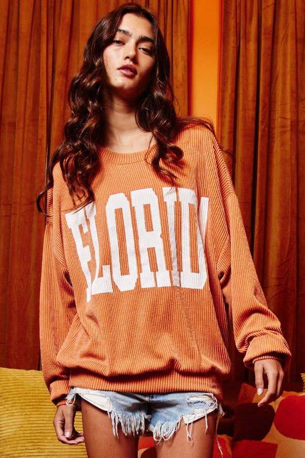 'Florida' Comfy Oversize Graphic Sweatshirt, Gameday