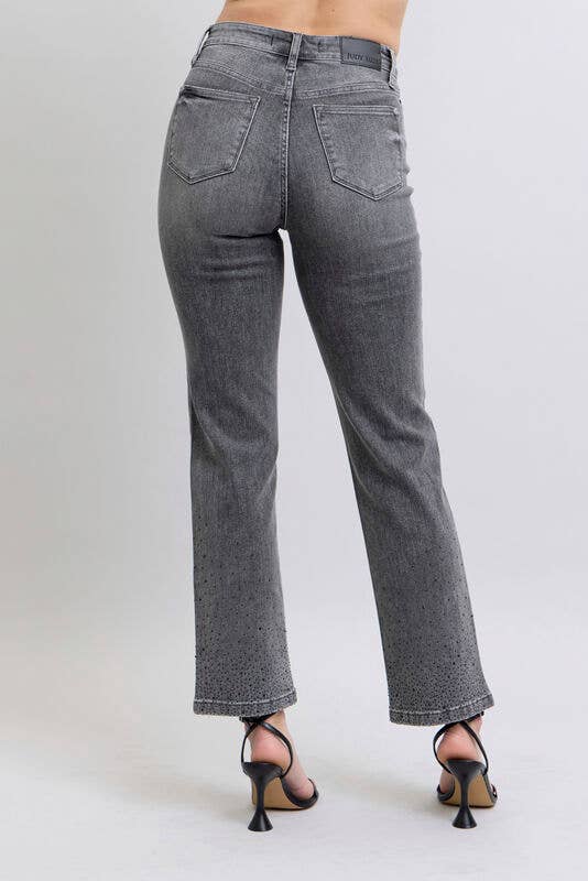 Rhinestone high waisted ￼Straight leg