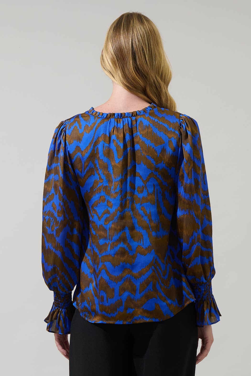 Animal print Keyhole Blouse
