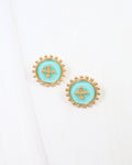 Kempsey Coin Stud Earring Turquoise
