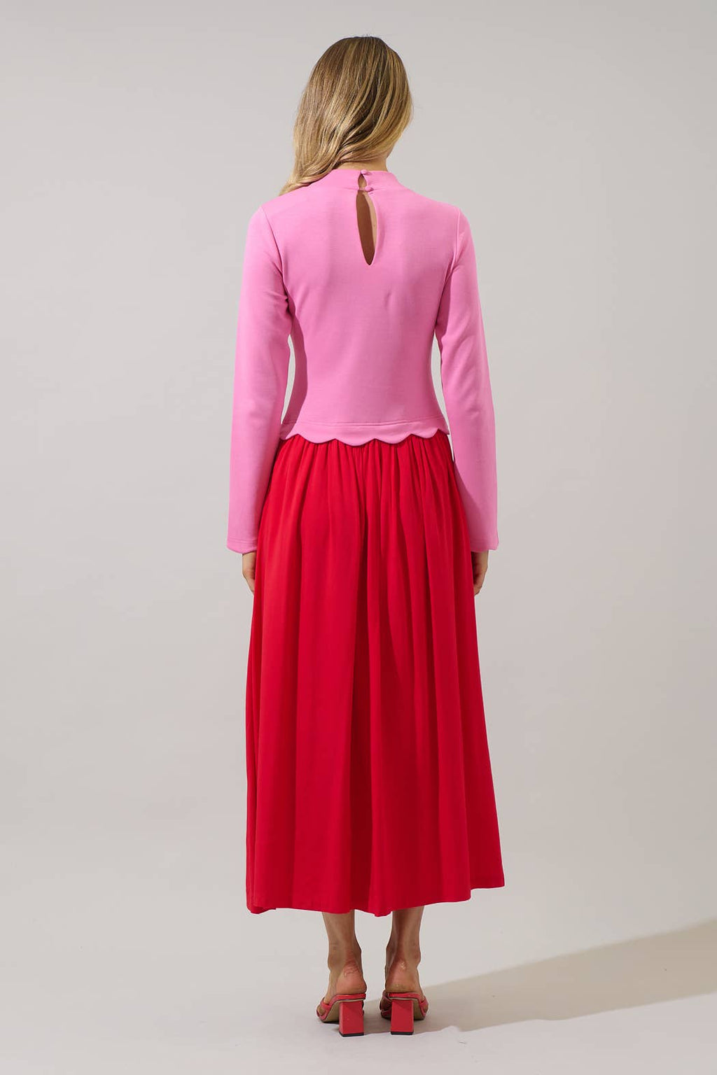 Zenie Color Block Midi Dress