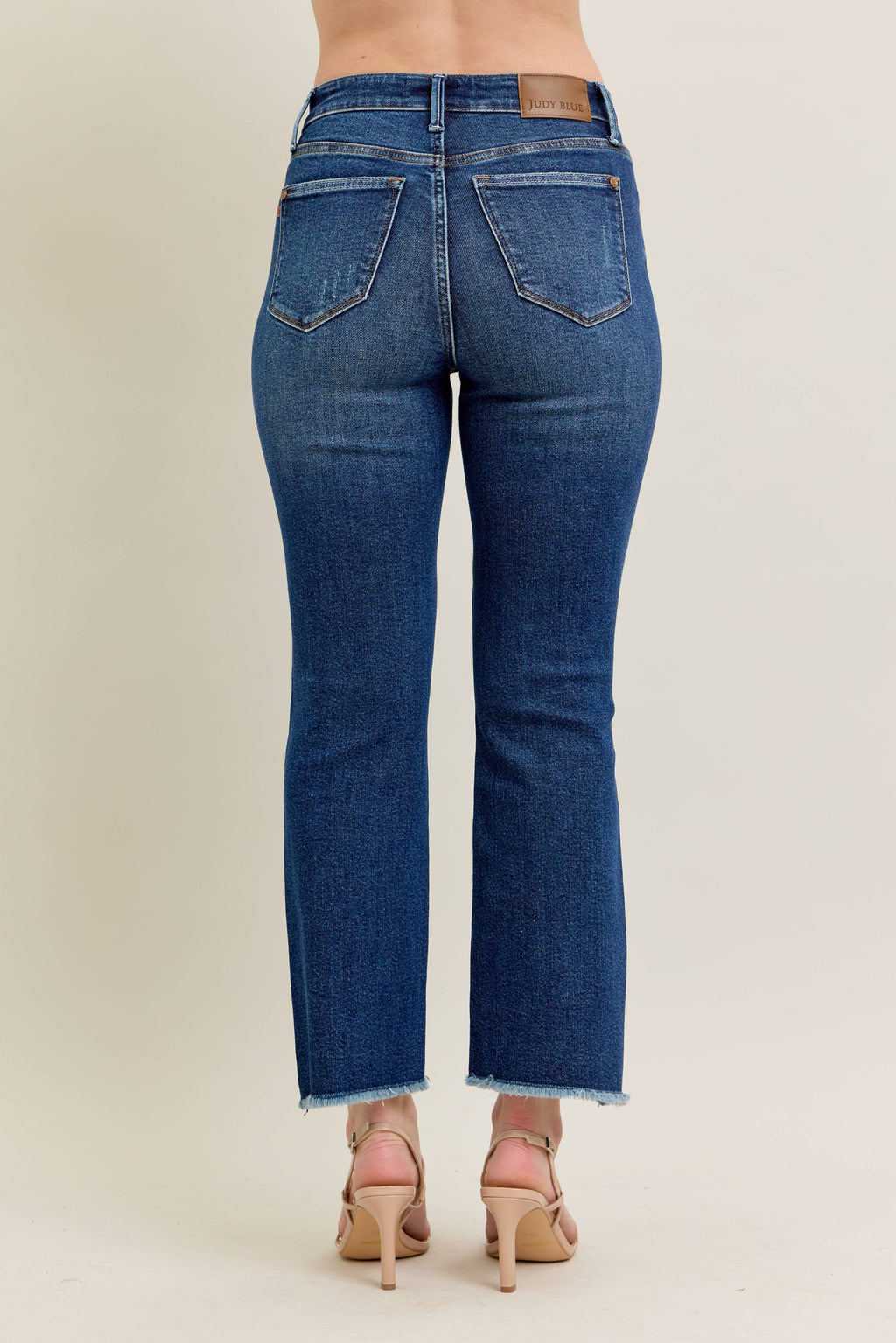 High Waisted Dark Wash Kick Flare