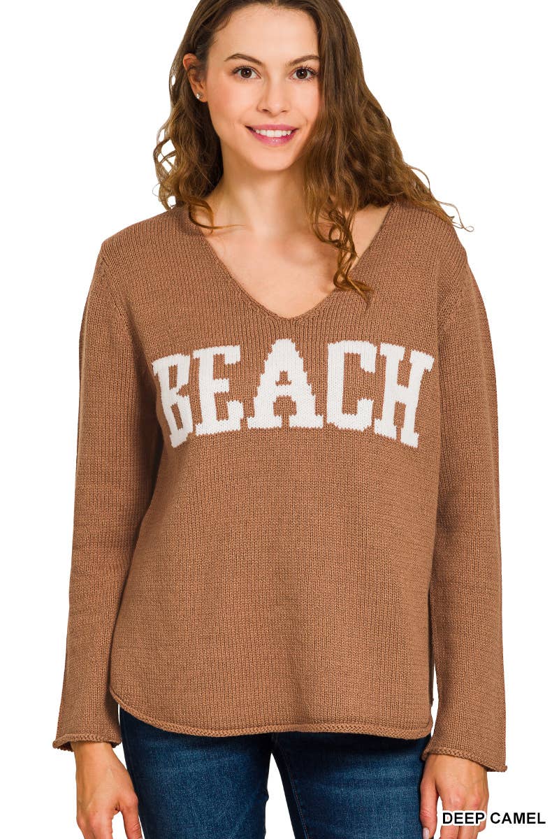 Beach V Neck Sweater