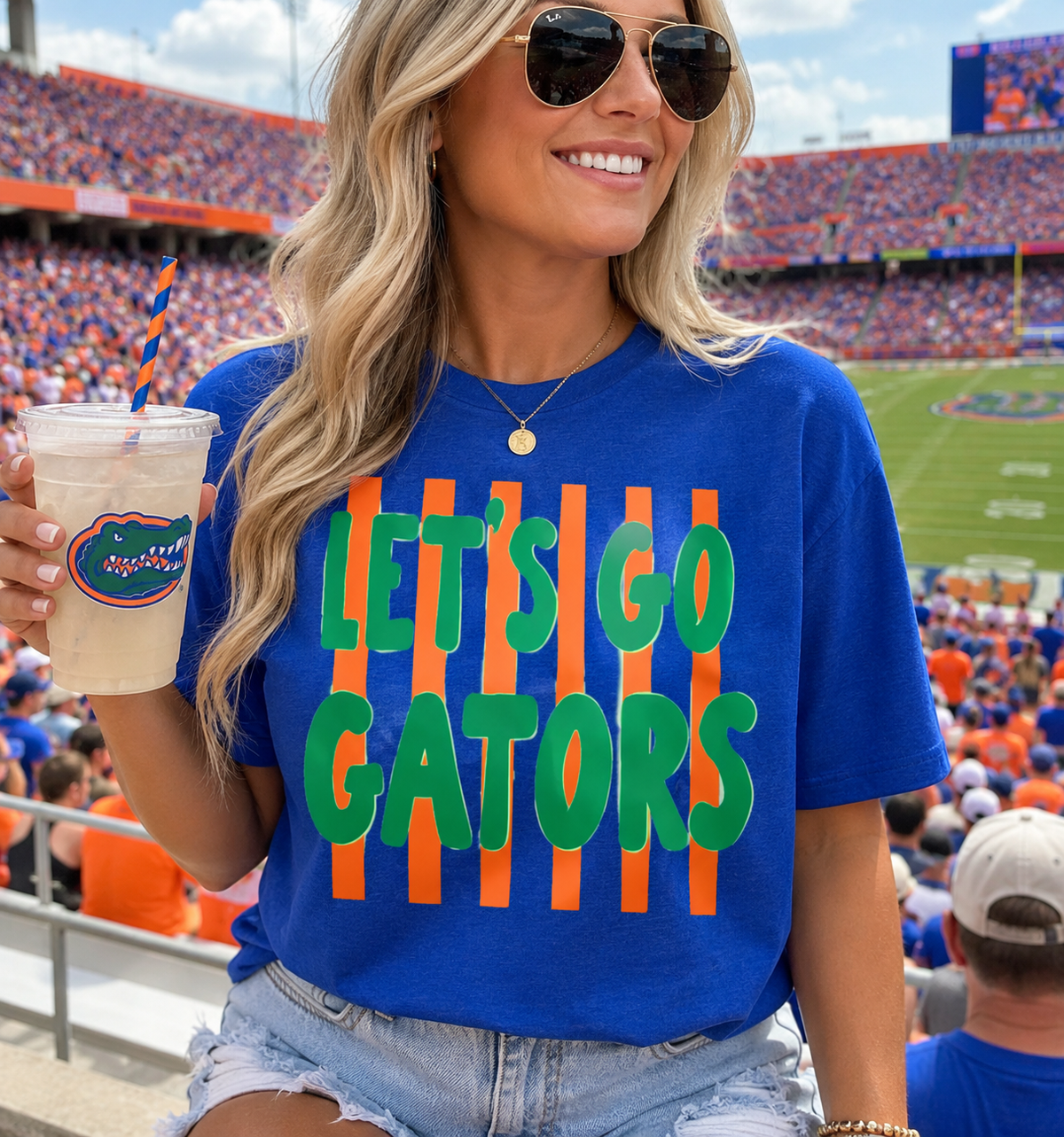 LETS GO GATORS STRIPE GRAPHIC