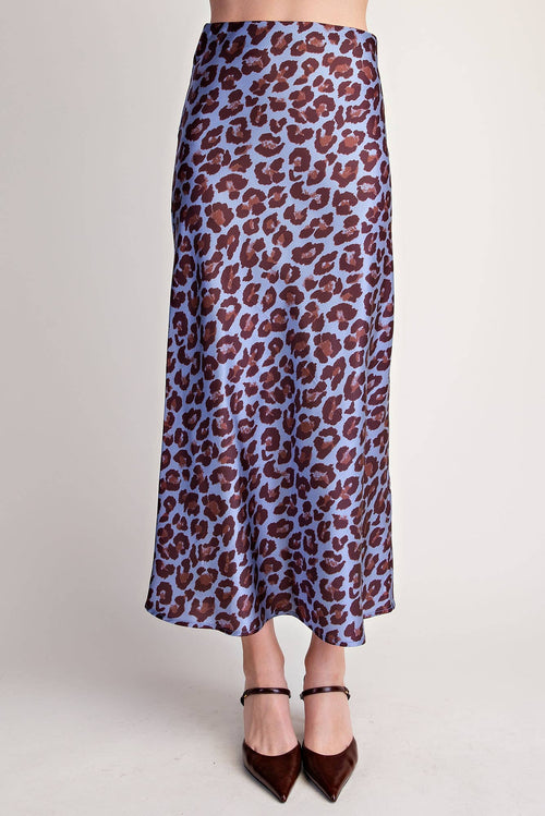 Animal Skirt High Waist Midi Length