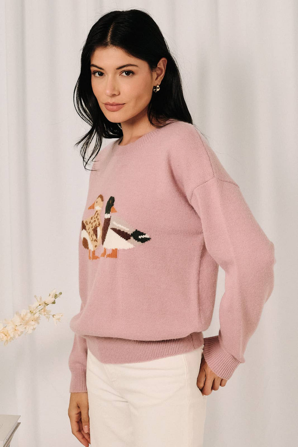 Round Neck Long-Sleeve  "MALLARD DUCK" Sweater