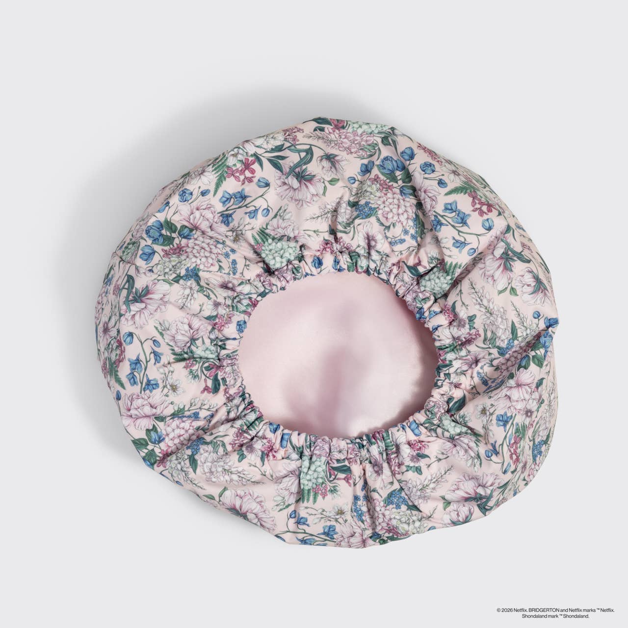 Bridgerton x Kitsch Satin-Lined Flexi Shower Cap in Wisteria