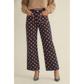 Polka Dots Scallop Pocket Wide Leg Pants