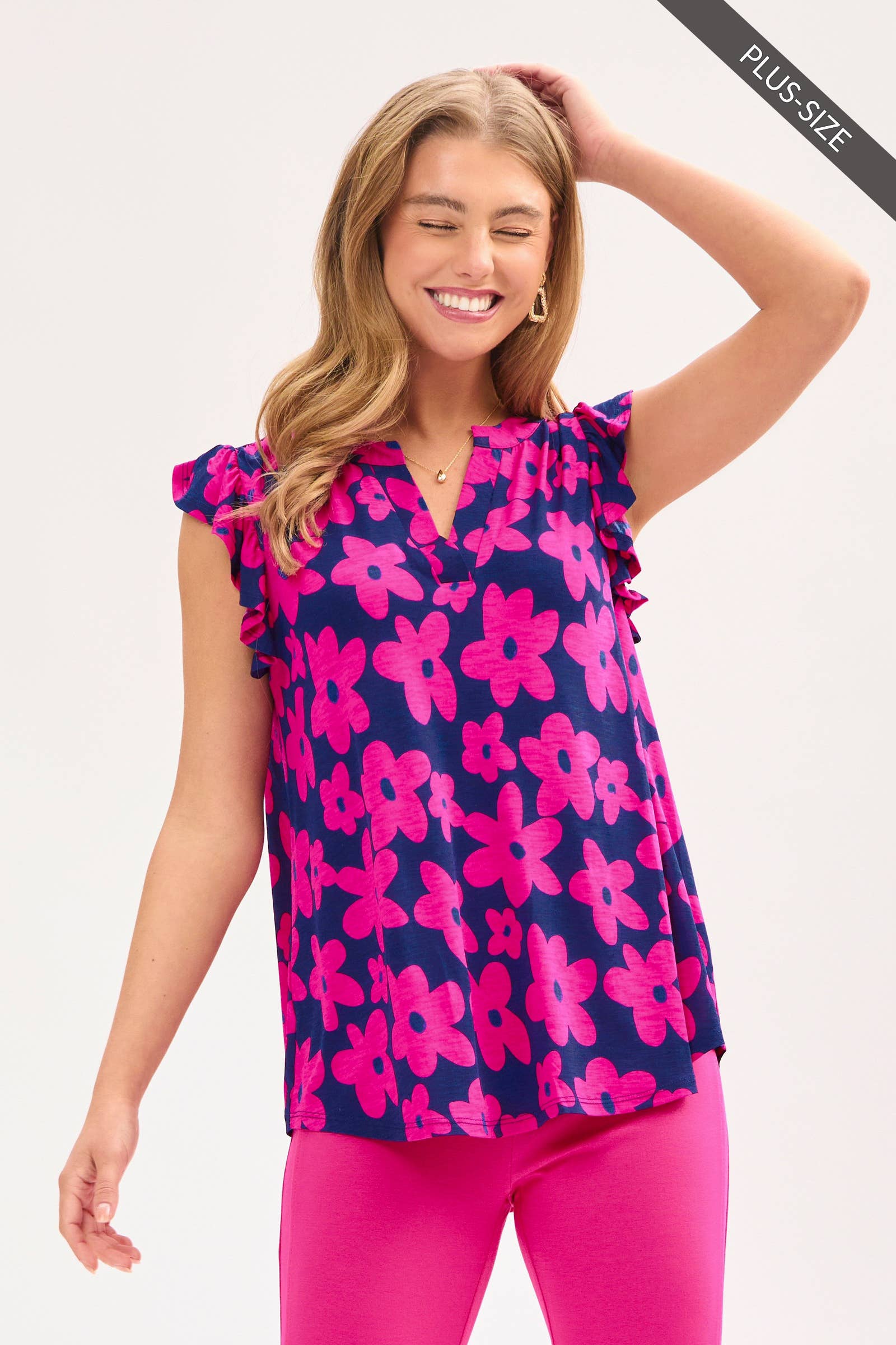 PLUS SIZE Lizzy Pleated Tank