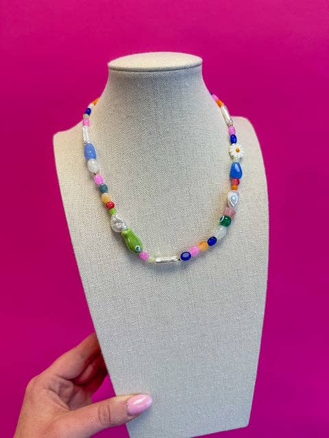 Multi Bead Necklace - Fish and Pearls