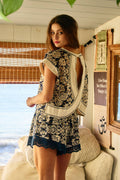 TOverlap Open Back Floral Organza Crop Top