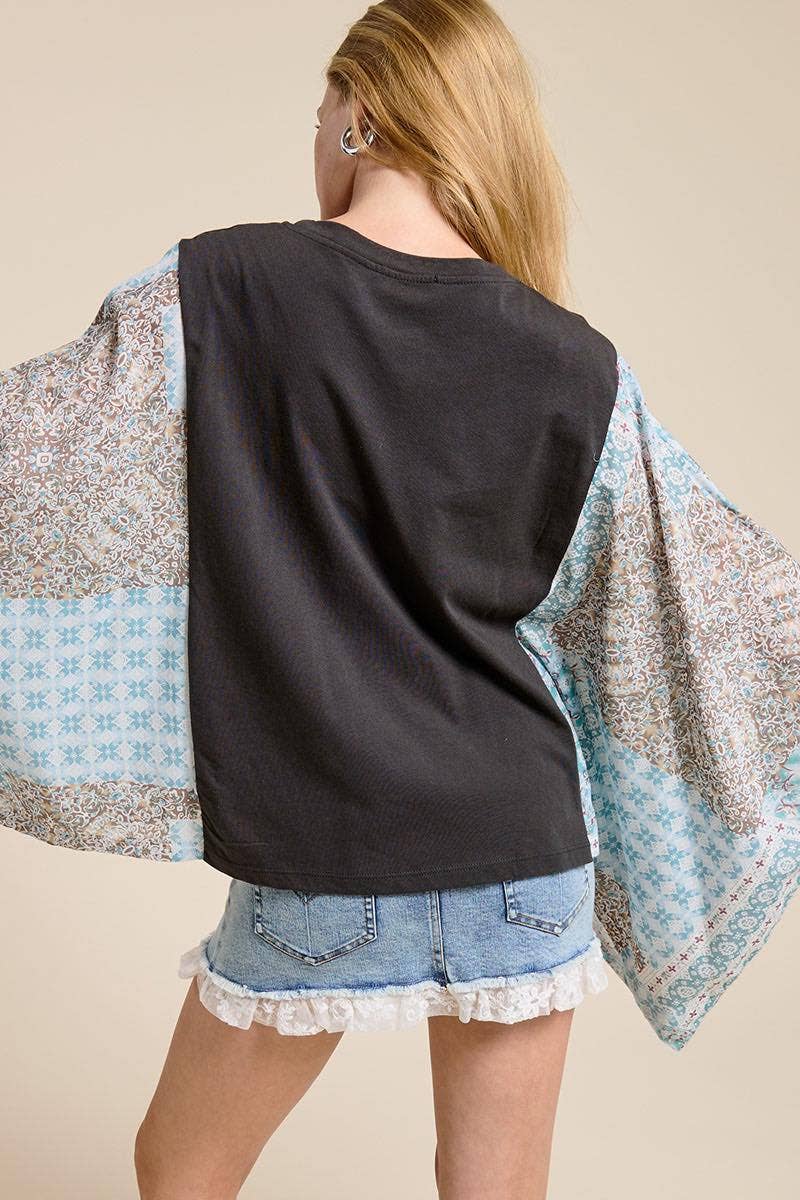Cowboy Boots Bow Ribbon Kaftan Graphic Top