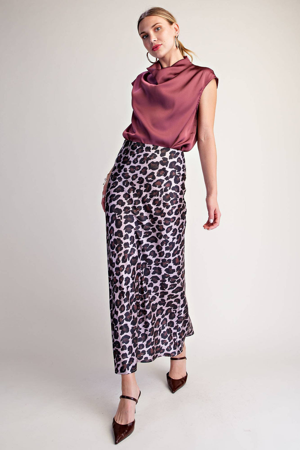 Animal Skirt High Waist Midi Length