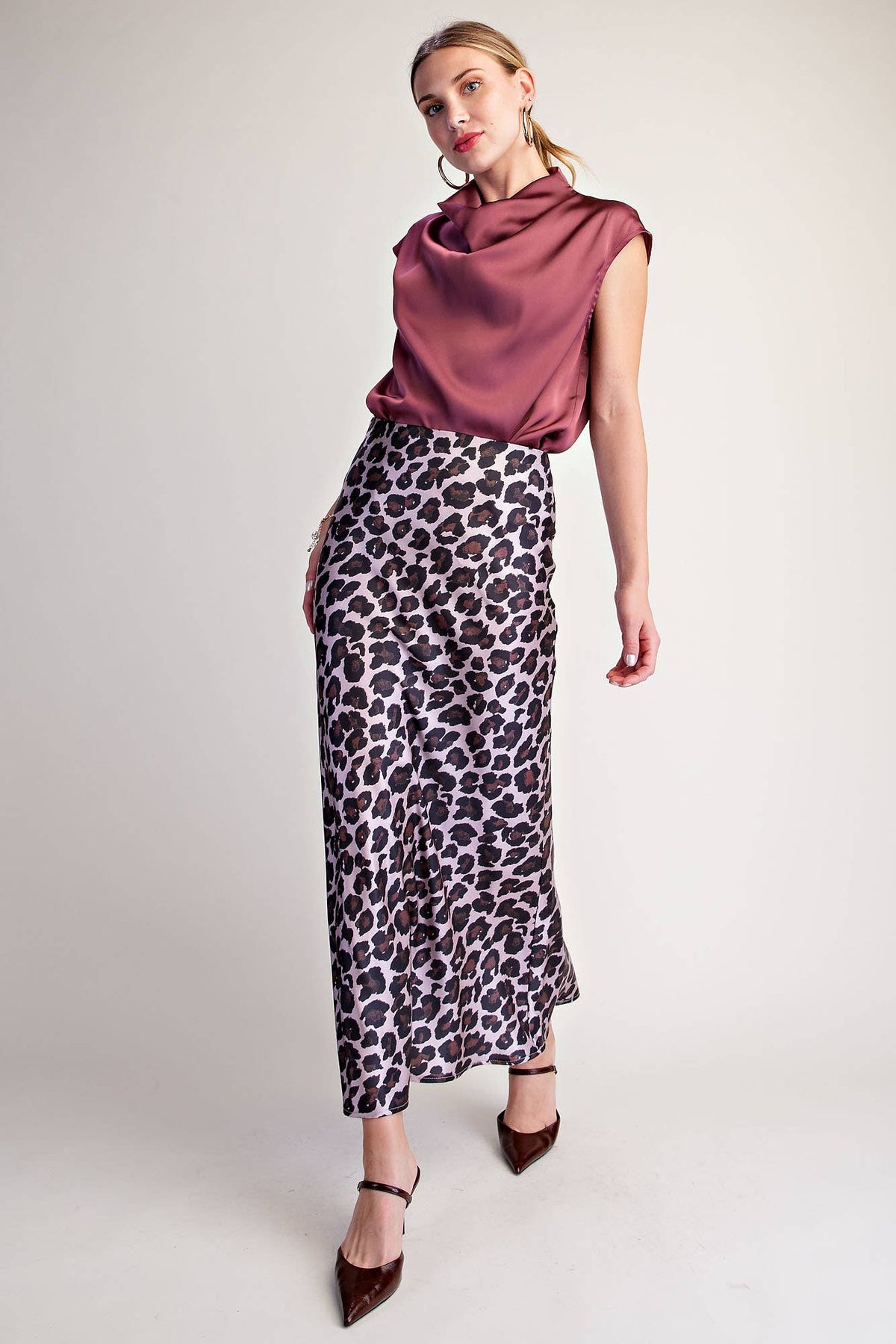 Animal Skirt High Waist Midi Length