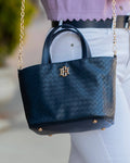 Maren Mini Tote Woven Navy