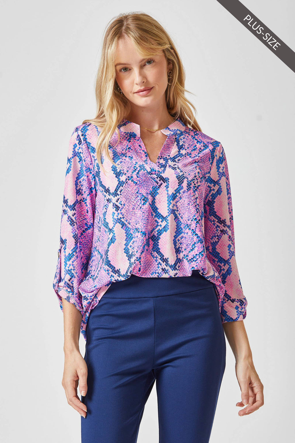 PLUS SIZE 3/4 Sleeve Printed LIZZY Top