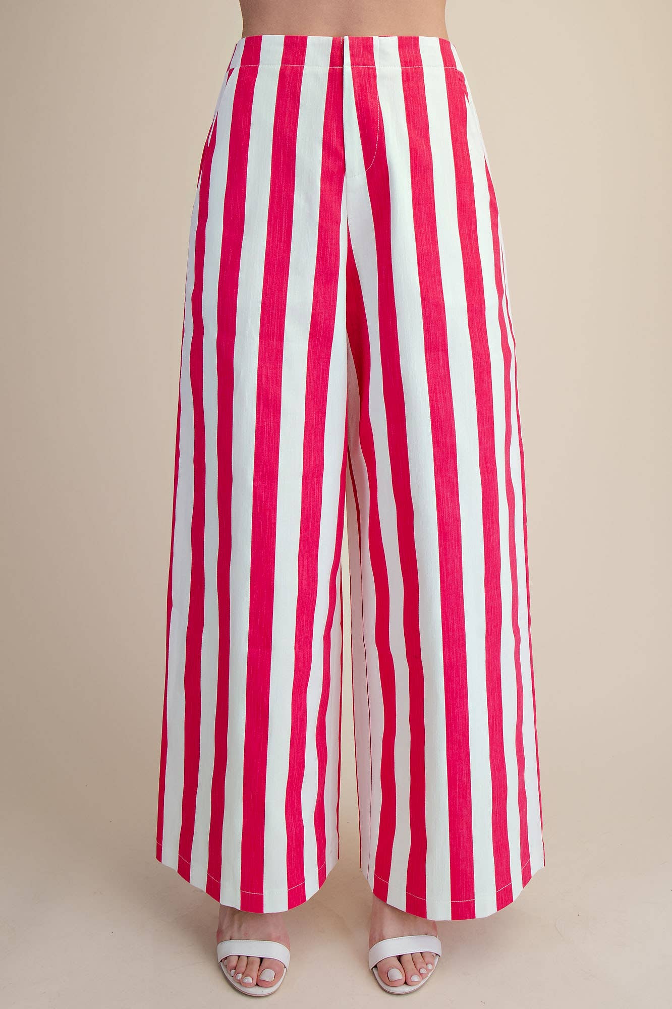 Mid-Rise Wide Leg Stripe Pants