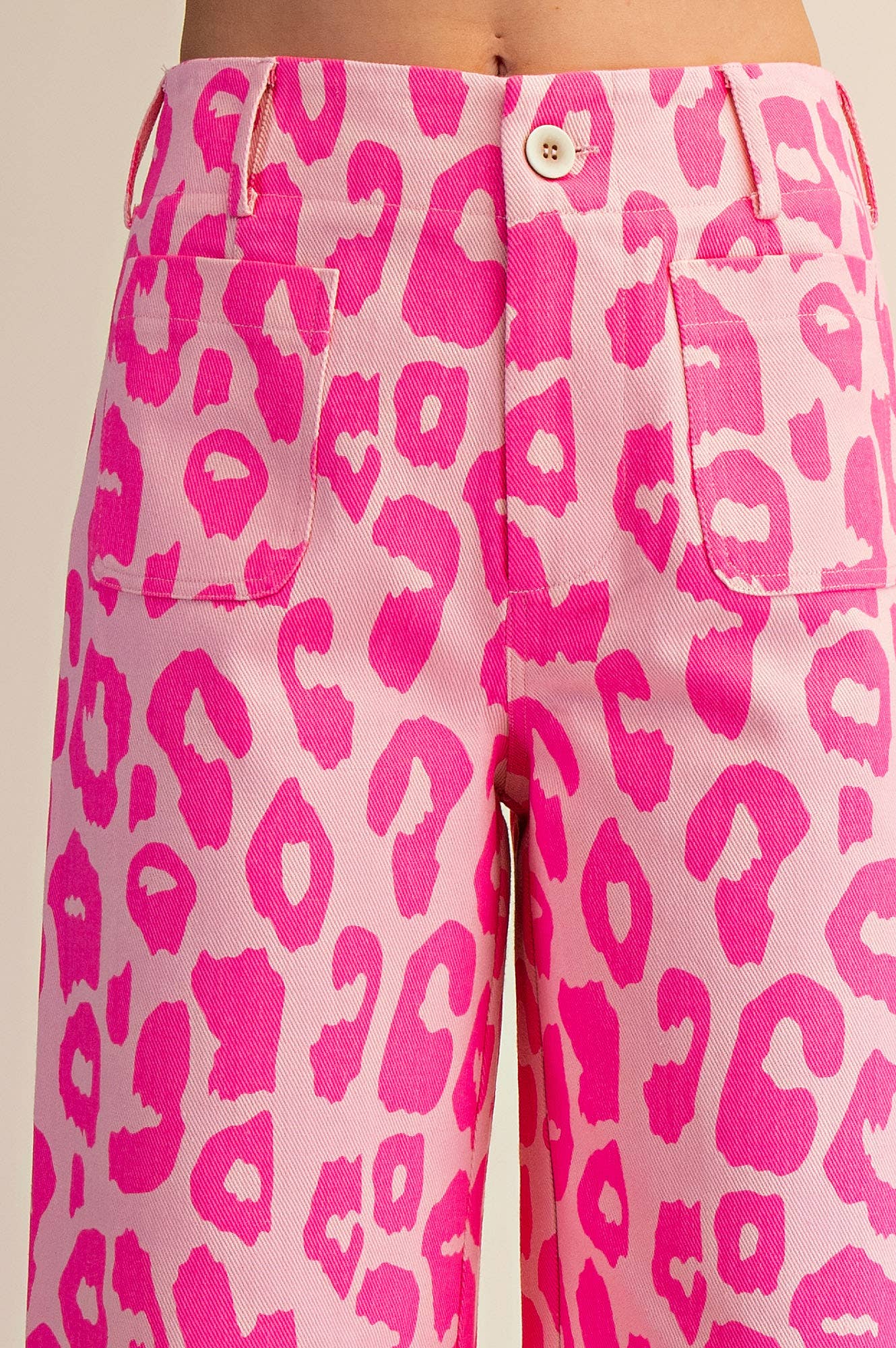 Colette Cropped Wide-Leg Neon Leopard Pants
