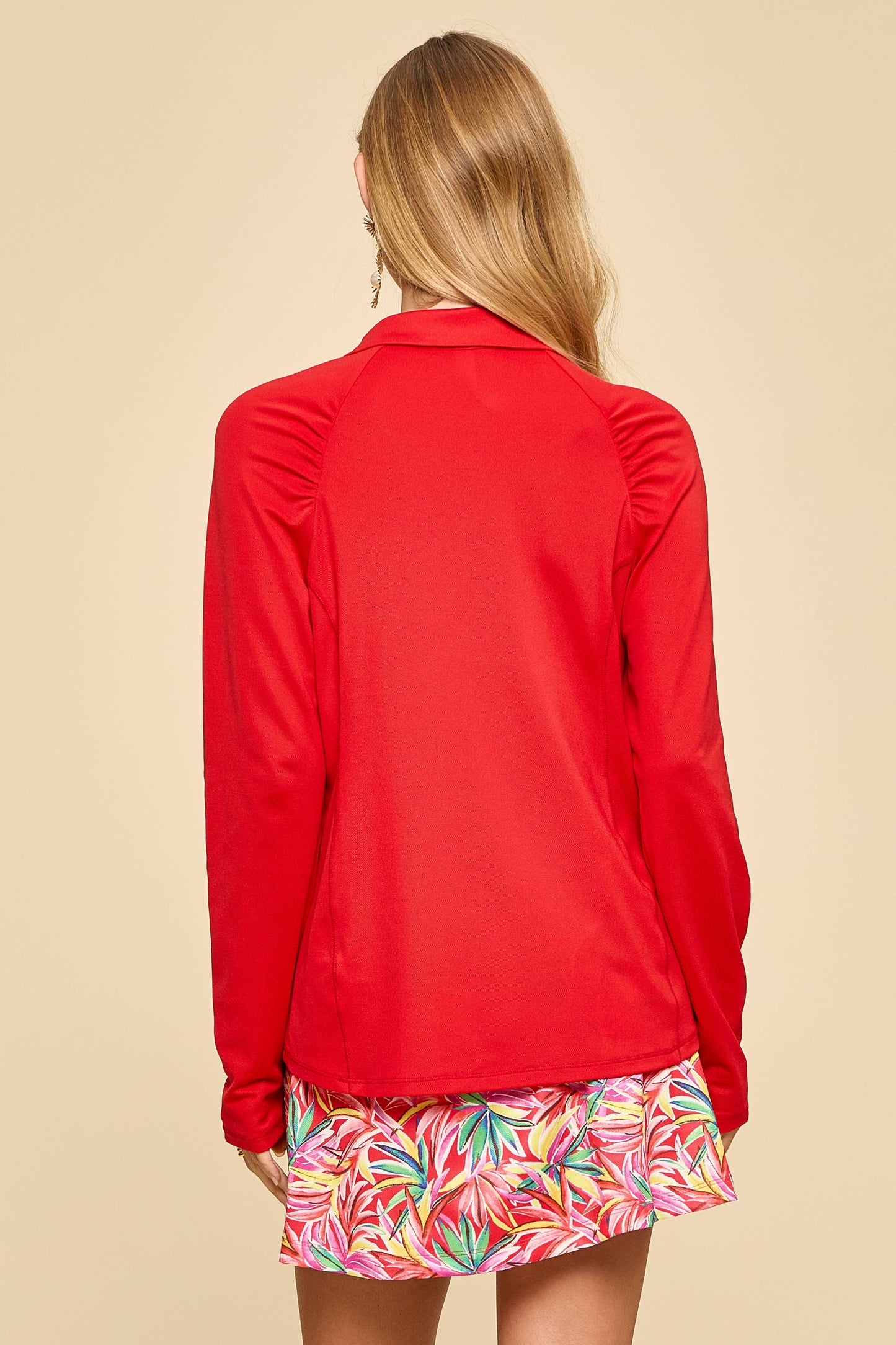 Sun-Cool Shirred Shoulder Long Sleeve Blouse