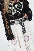 Onyx Oval Western Belt - Black