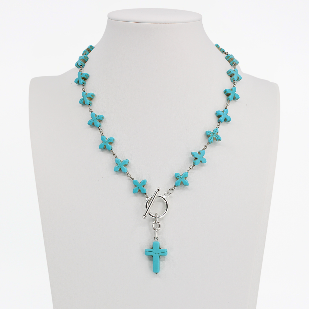 Howlite Cross Rosary Choker Limited Edition Necklace