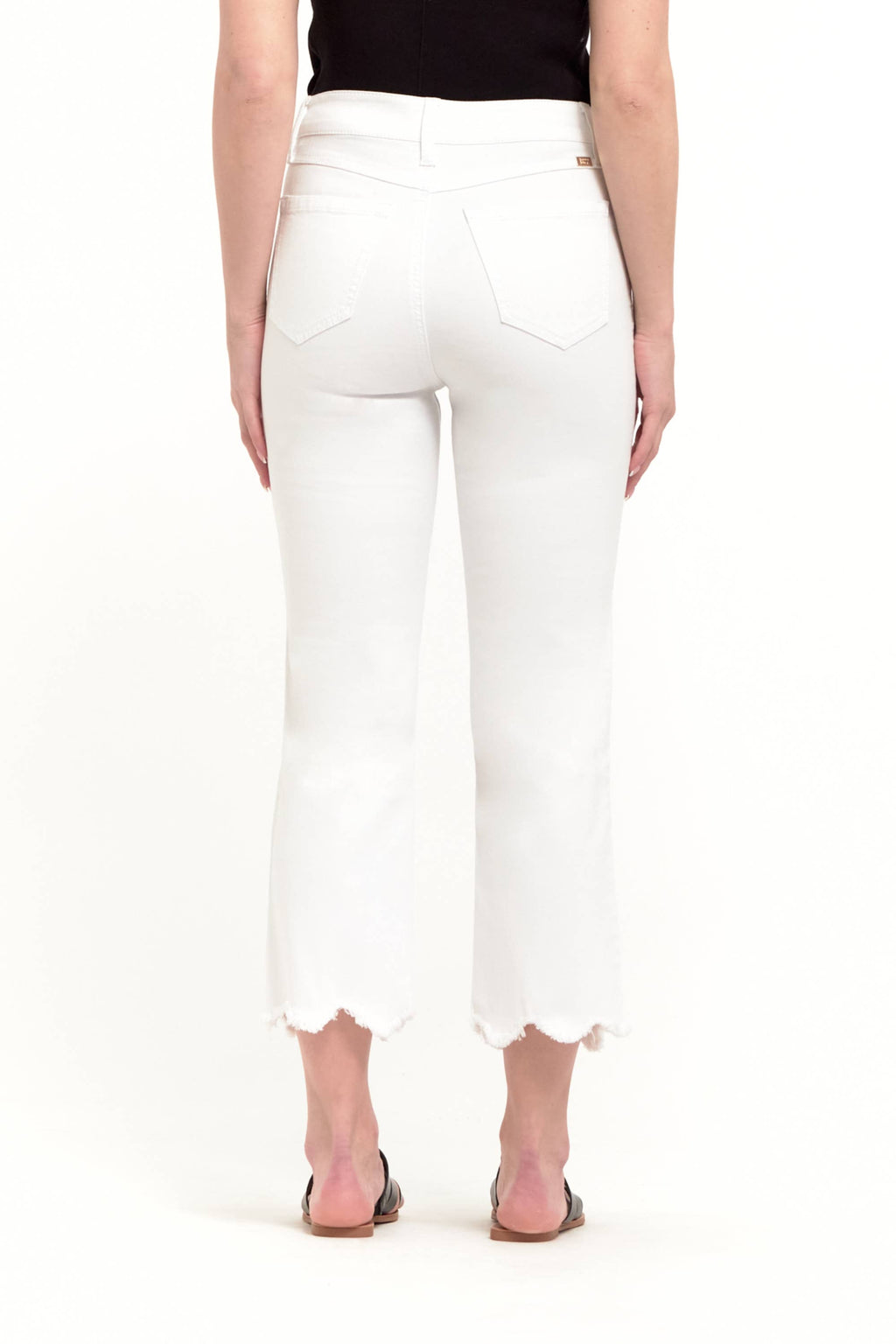 Crop Jean w/ Scalloped Hem in White