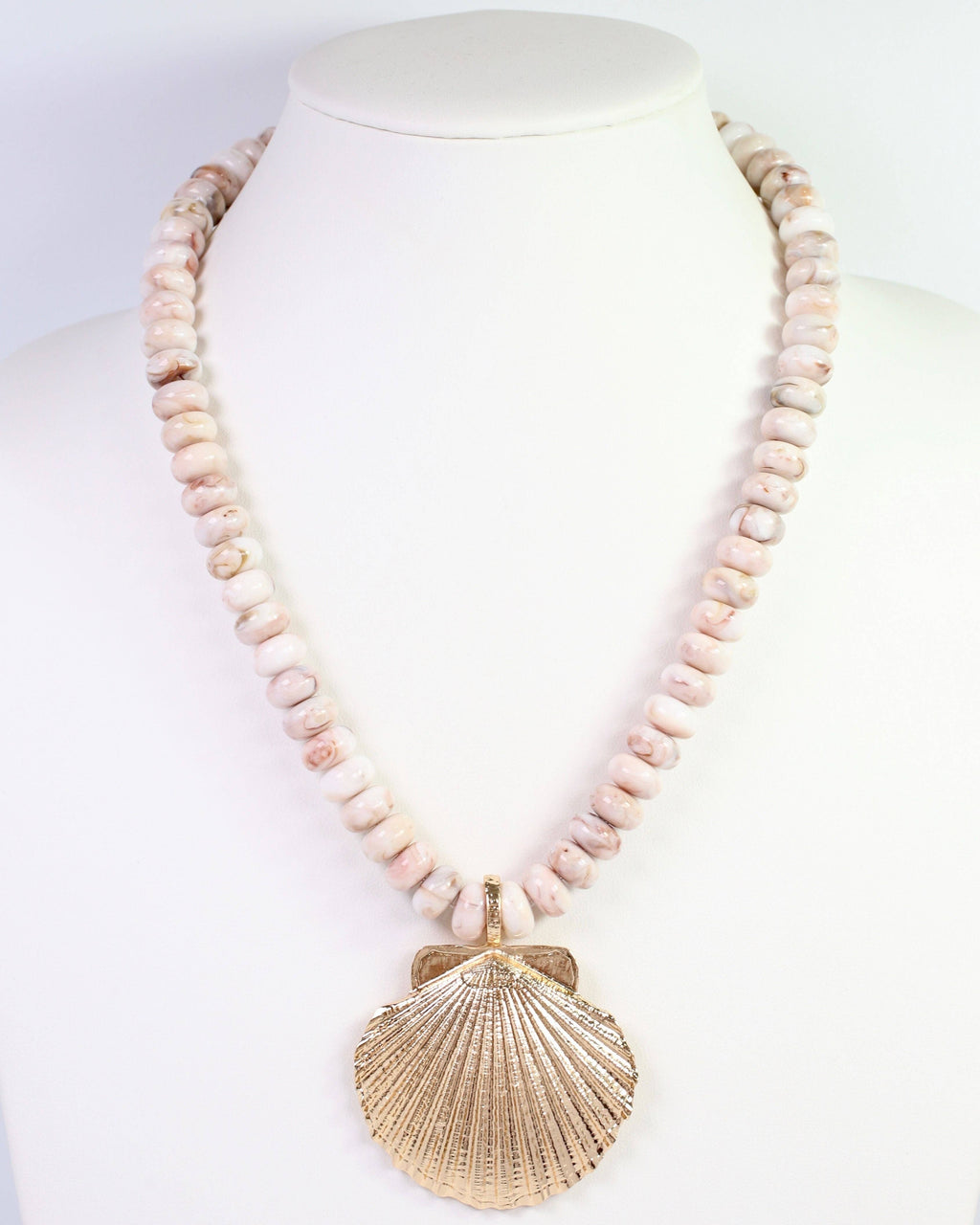 Kai Beaded Shell Necklace Blush