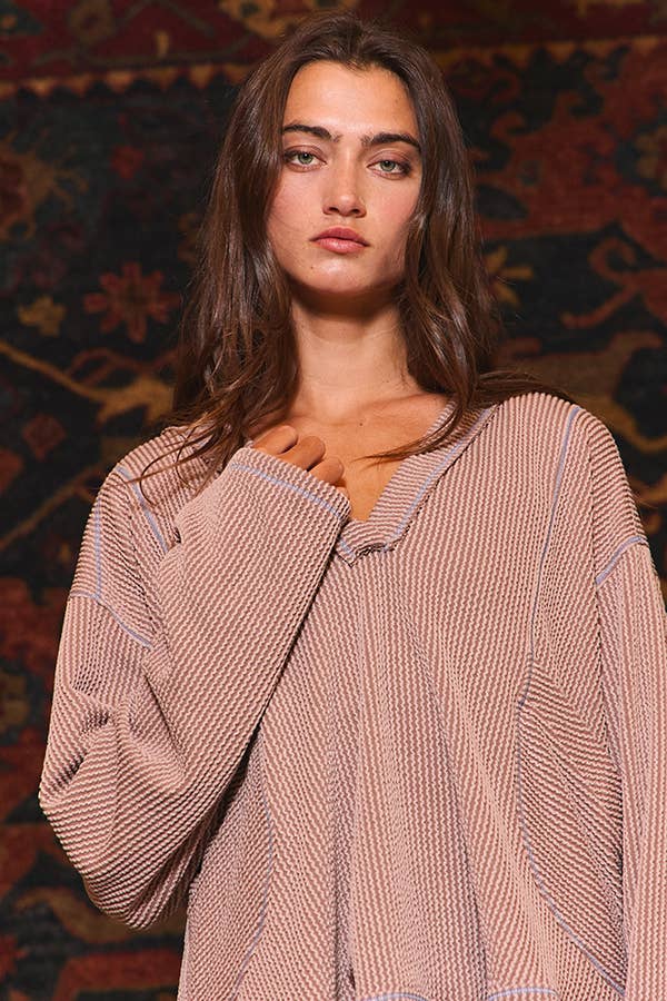 Deep V-neckline Oversized Top!