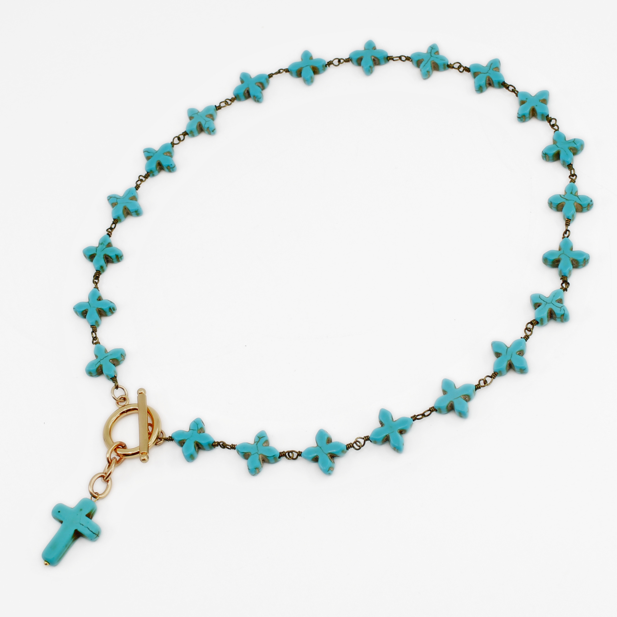 Howlite Cross Rosary Choker Limited Edition Necklace