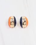 Penney Hoop Earring Navy Orange