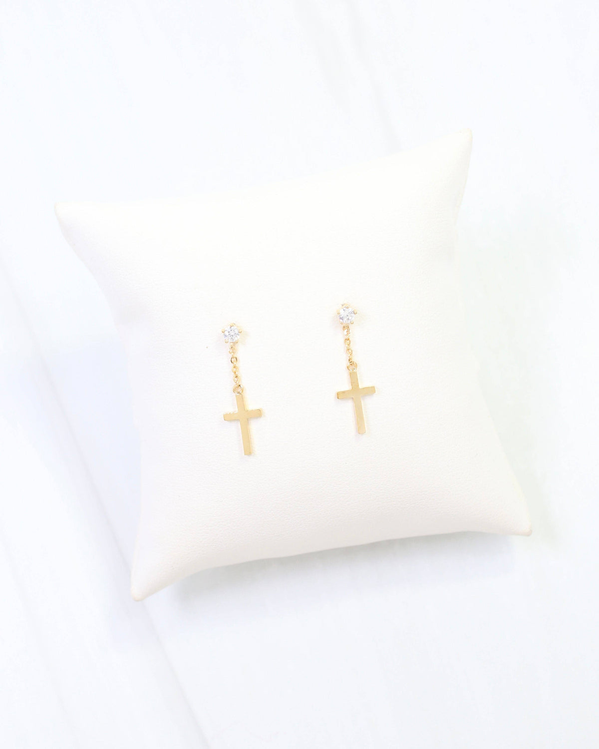 Lyric Cross Dangle Earring WR Gold