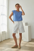 Stripe Knit Bubble Hem Tank Top