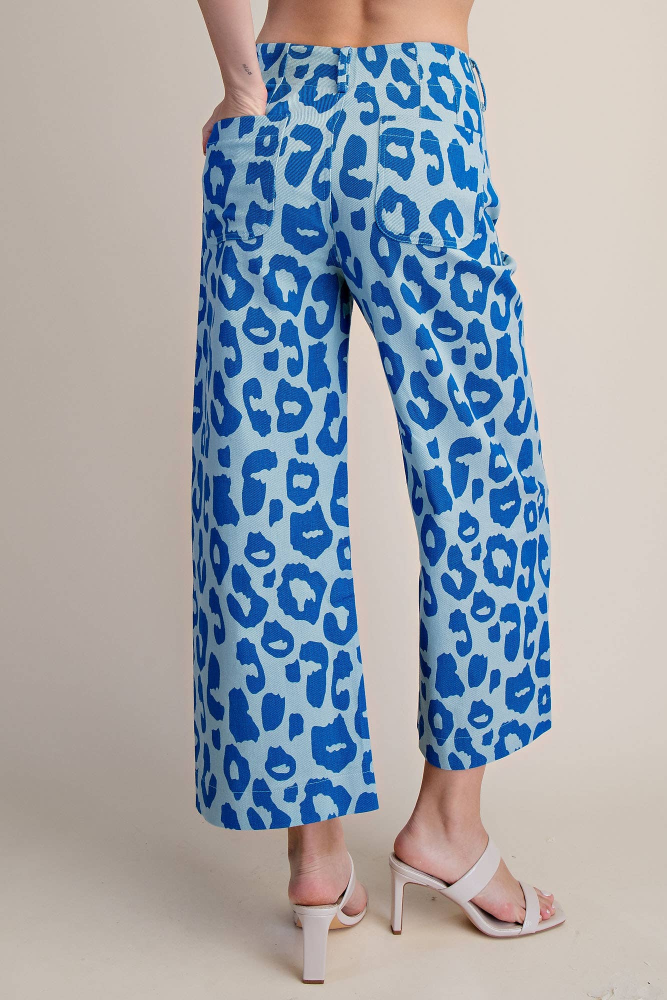 Colette Cropped Wide-Leg Neon Leopard Pants