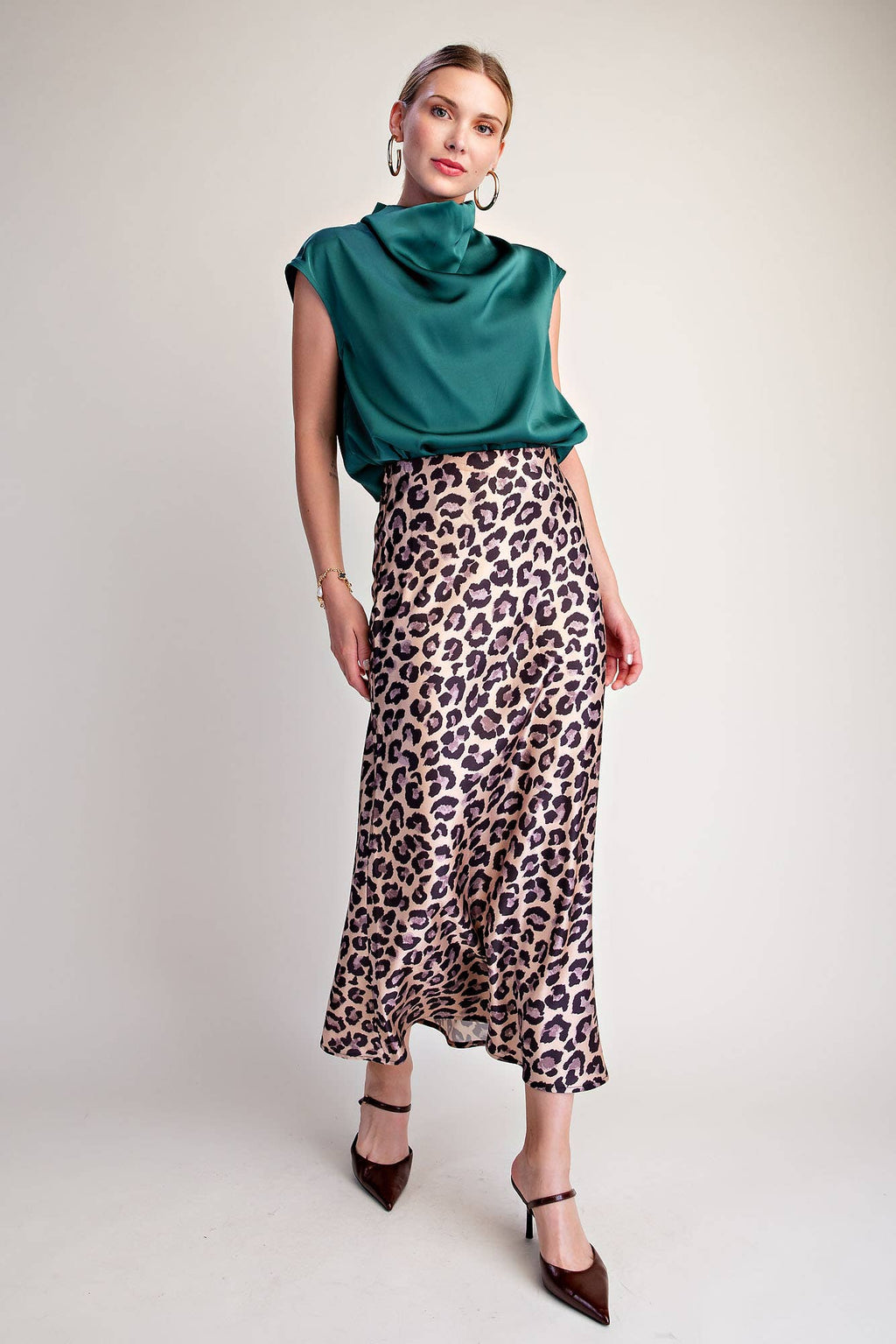 Animal Skirt High Waist Midi Length