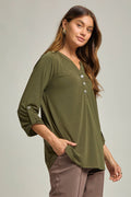 Solid Colored Buttoned Lizzy Top
