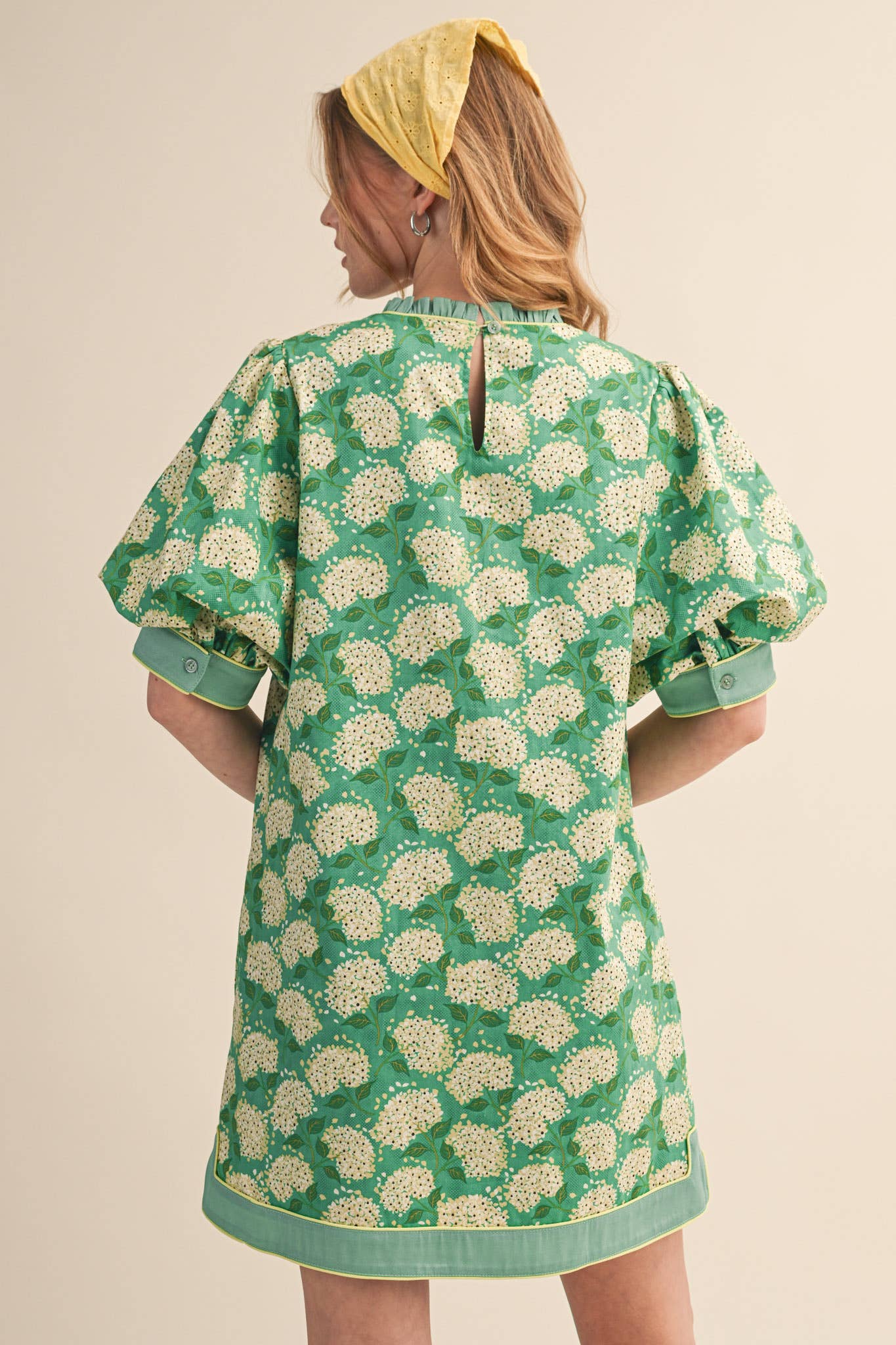 FLORAL PRINT PUFF SLEEVE A-LINE MINI DRESS